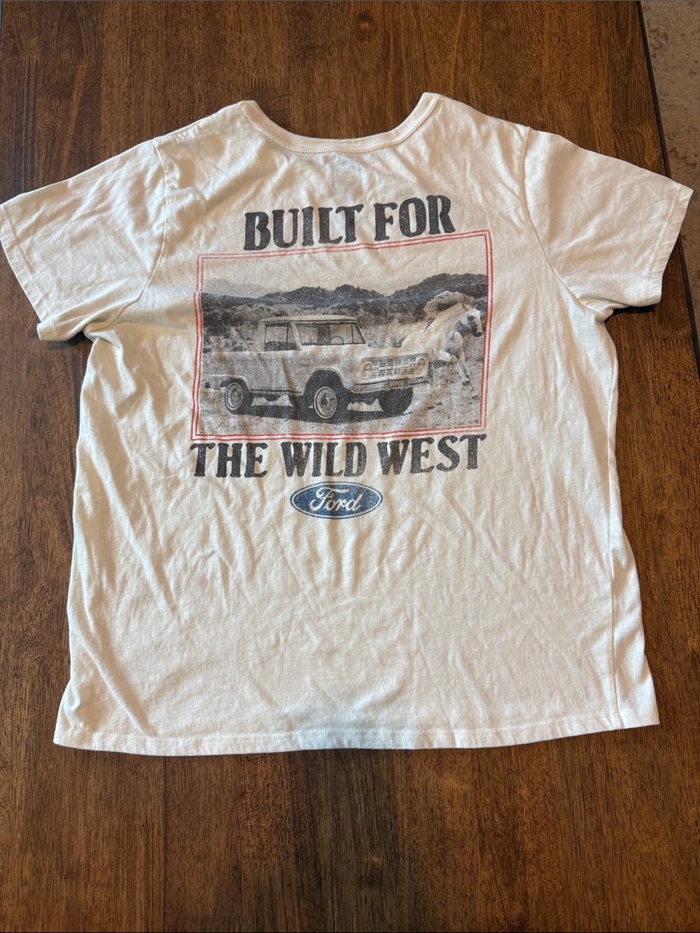 Ford White Tee with Red & Gray Emblem